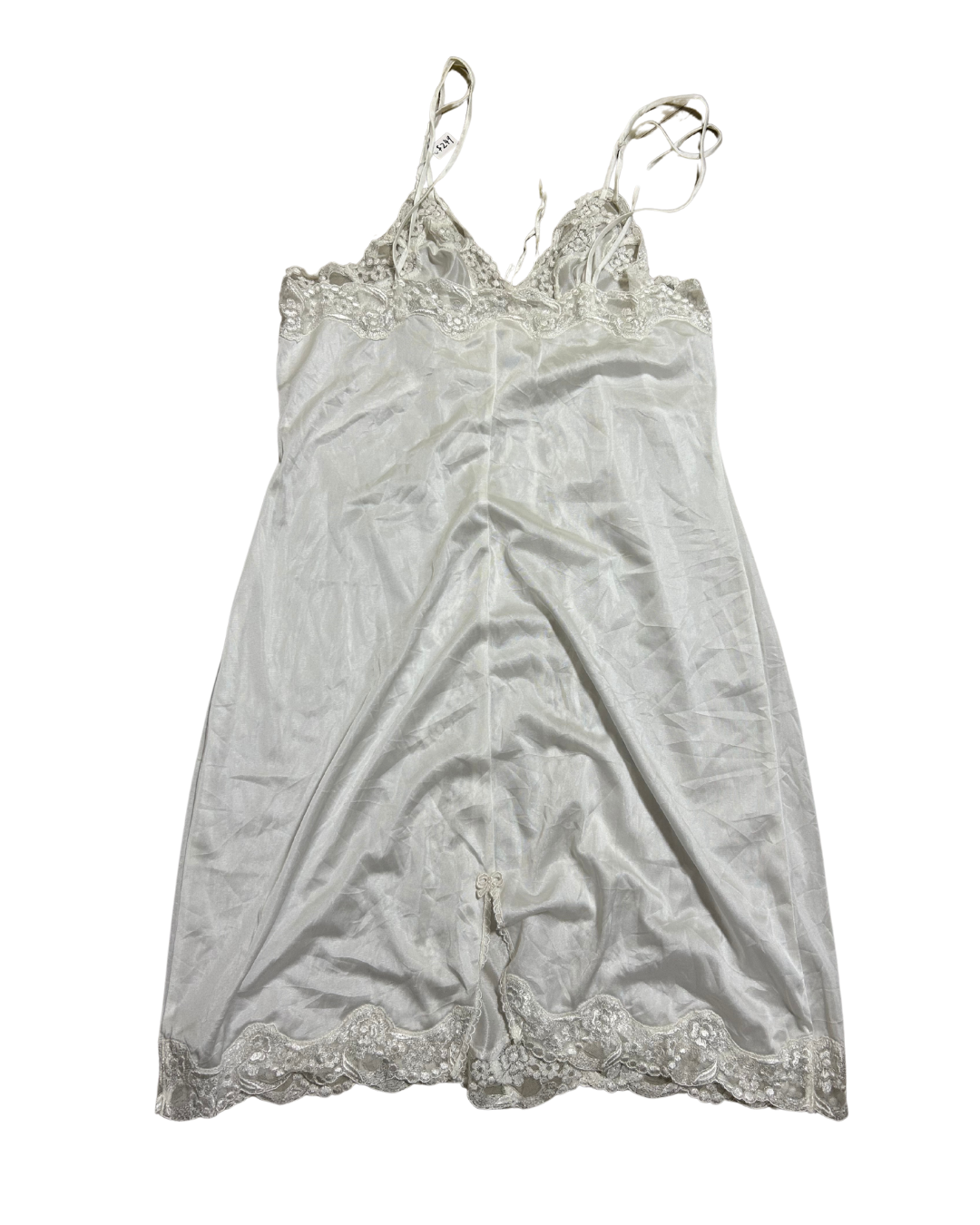 White Lace and Silk Dress