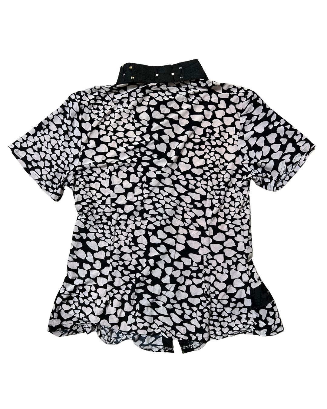 Black and White Patterned Short Sleeves Top