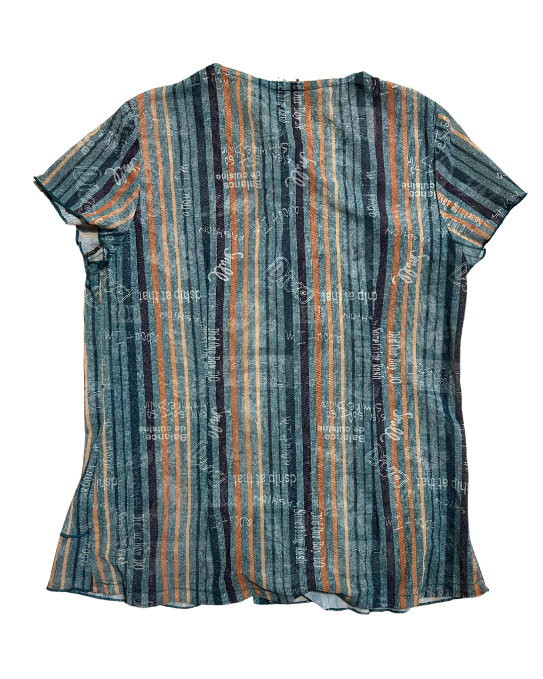 Blue and Orange Short Sleeves Top
