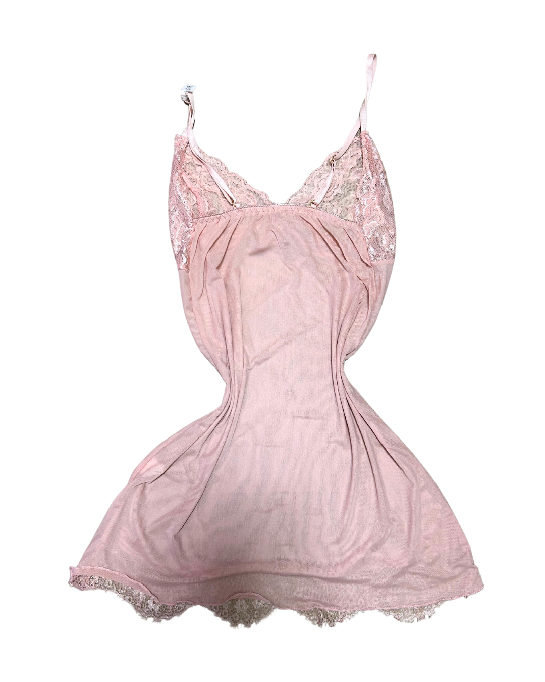 Pink Lace Transparency Dress