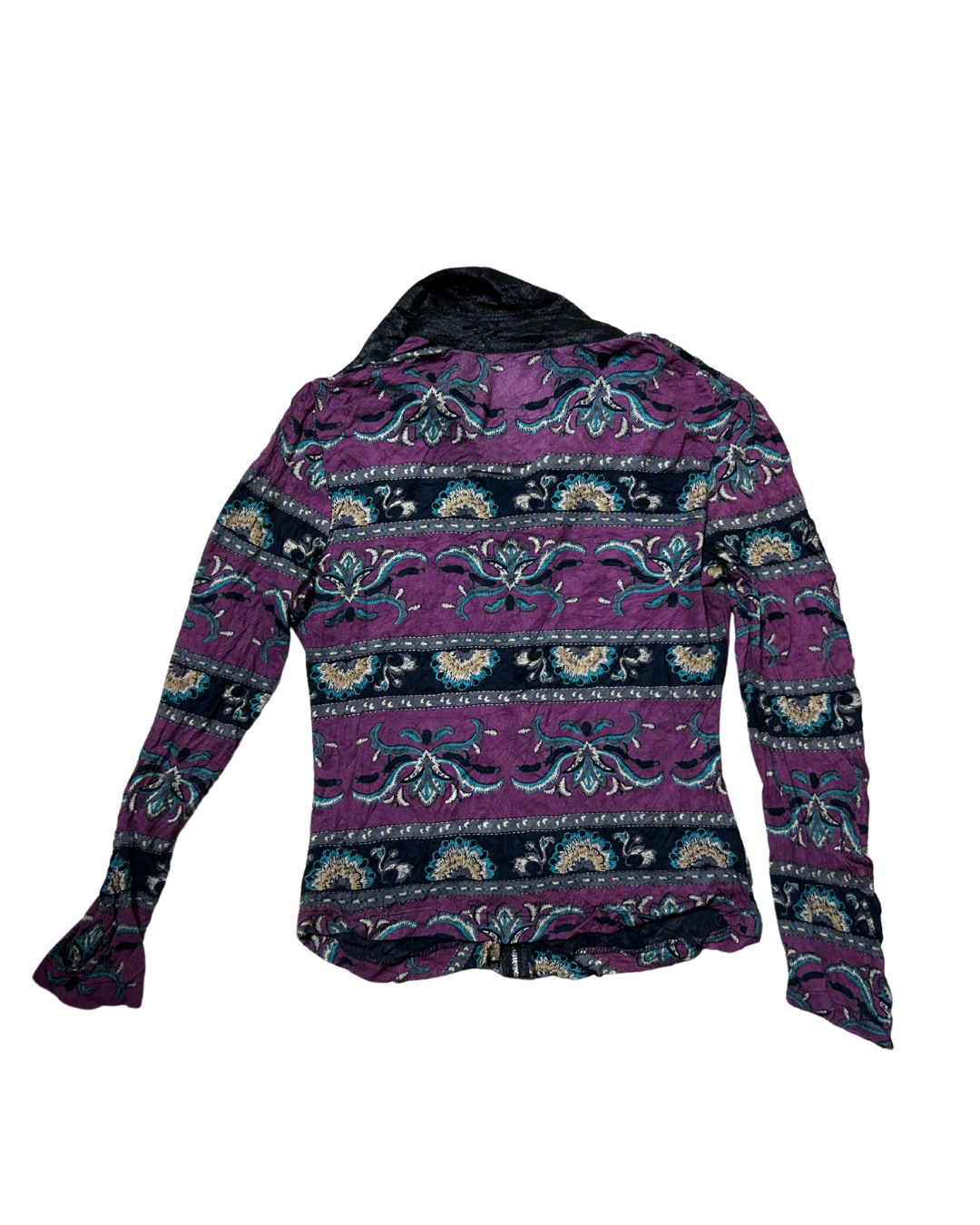 Vintage Black and Purple Long Sleeves Top