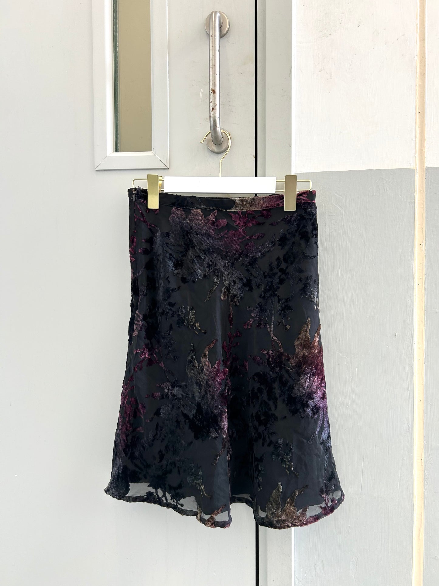 Black Floral Midi Skirt