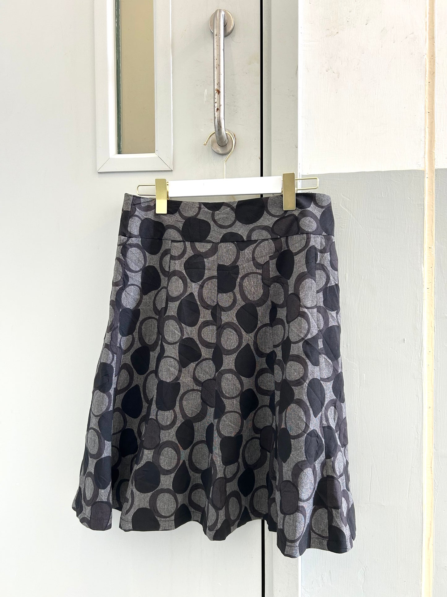 Black Patterned Midi Skirt