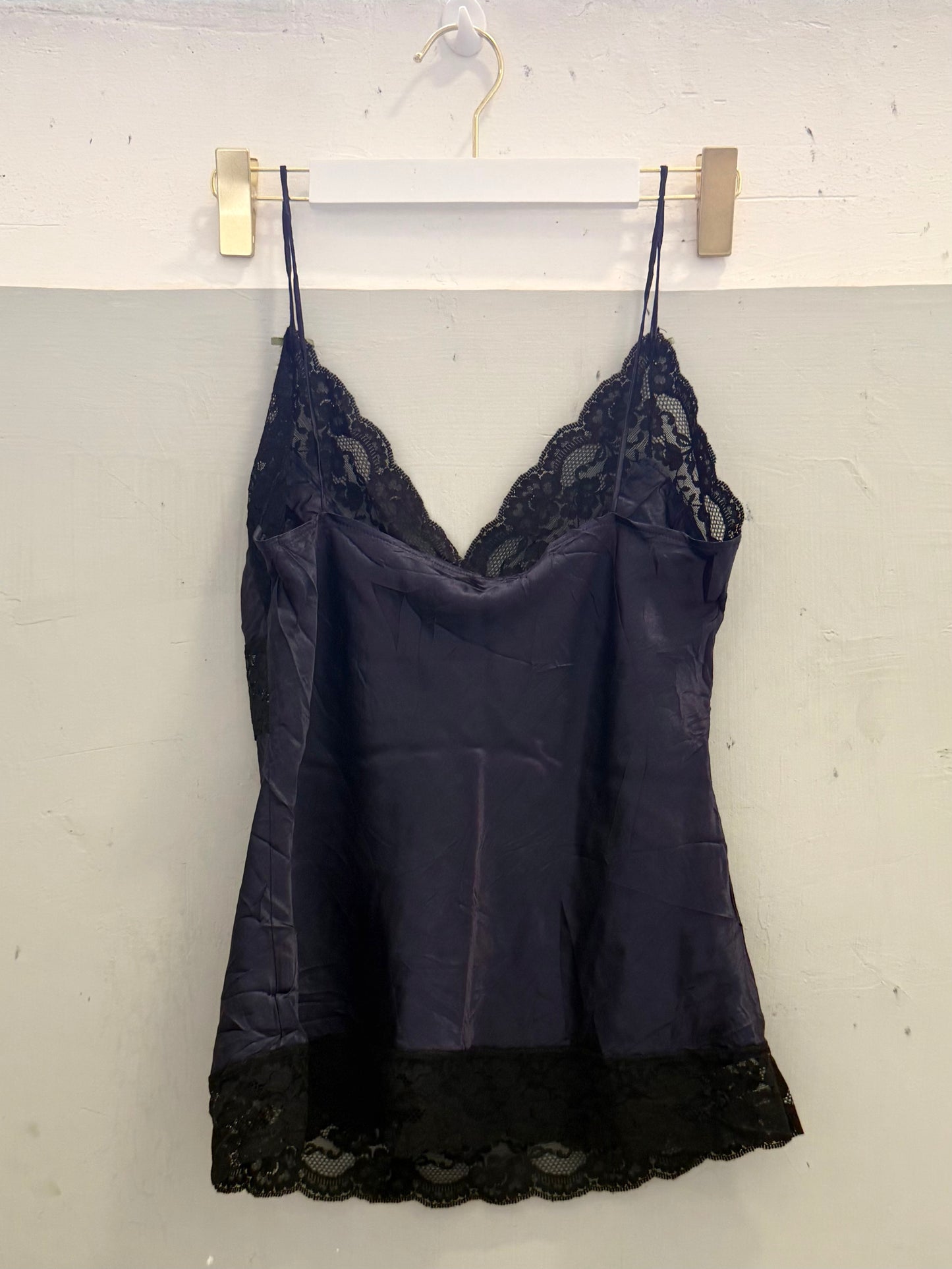 Dark Blue and Black Lace Cami Top