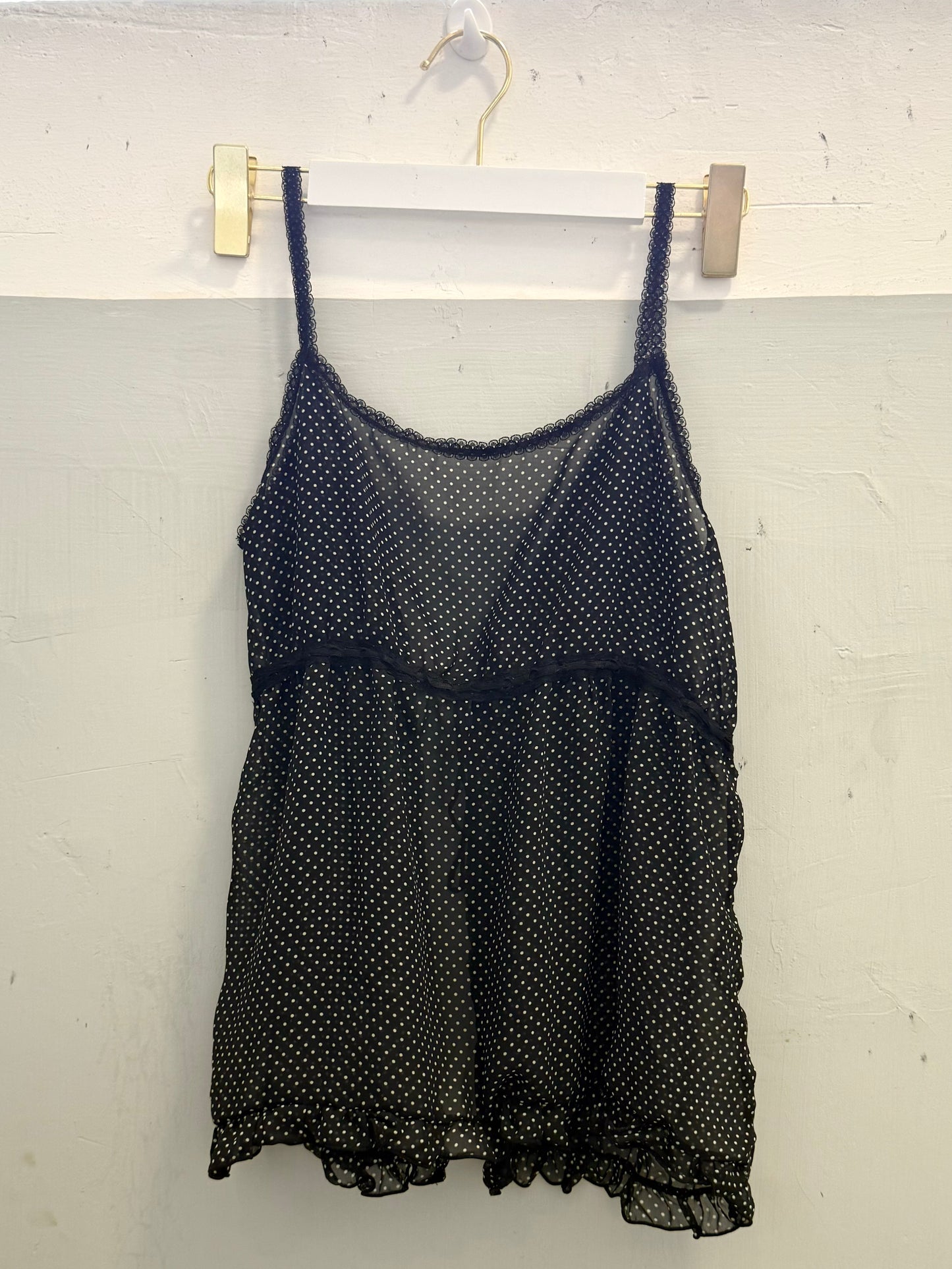 Black Polka Dot Layering Cami Top