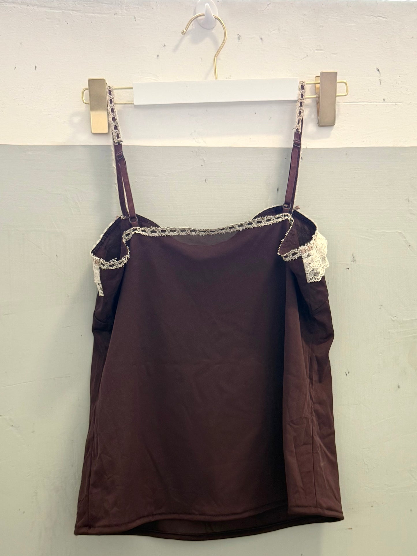 Brown Purple Lace Cami Top