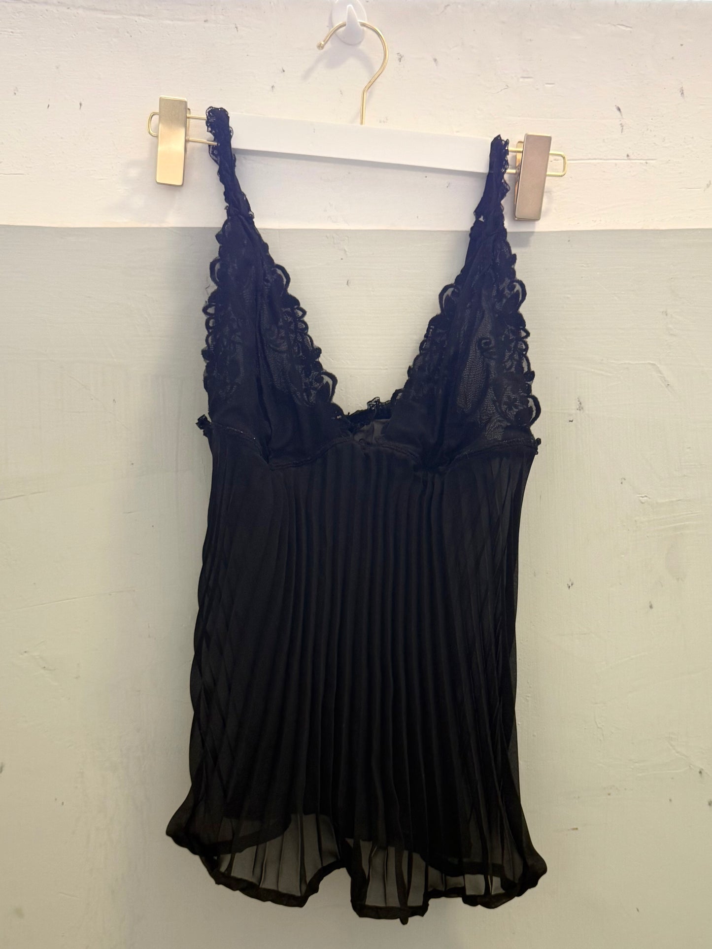 Black Lace Ruffle Cami Top