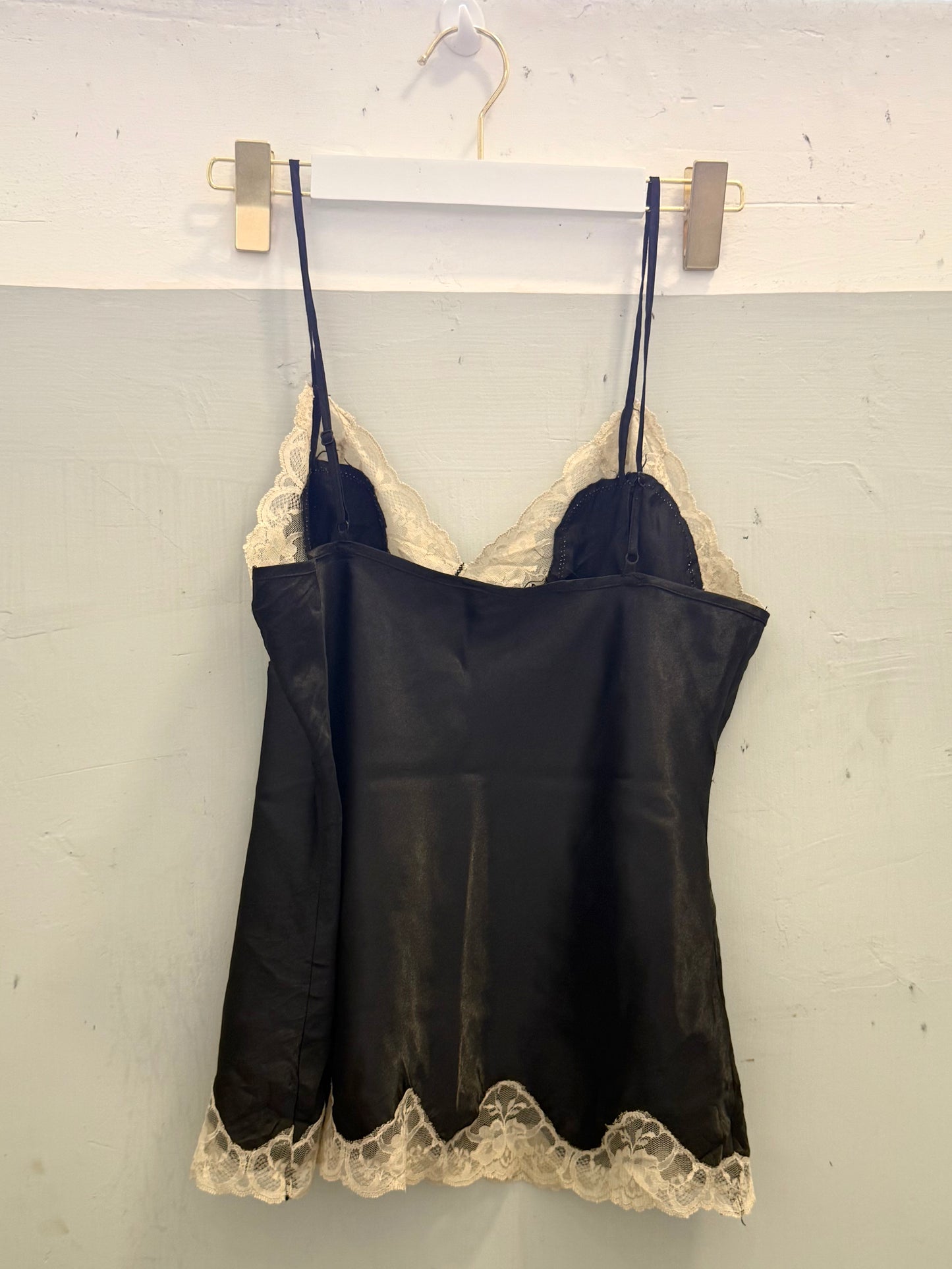 Black and Light Yellow Lace Cami Top