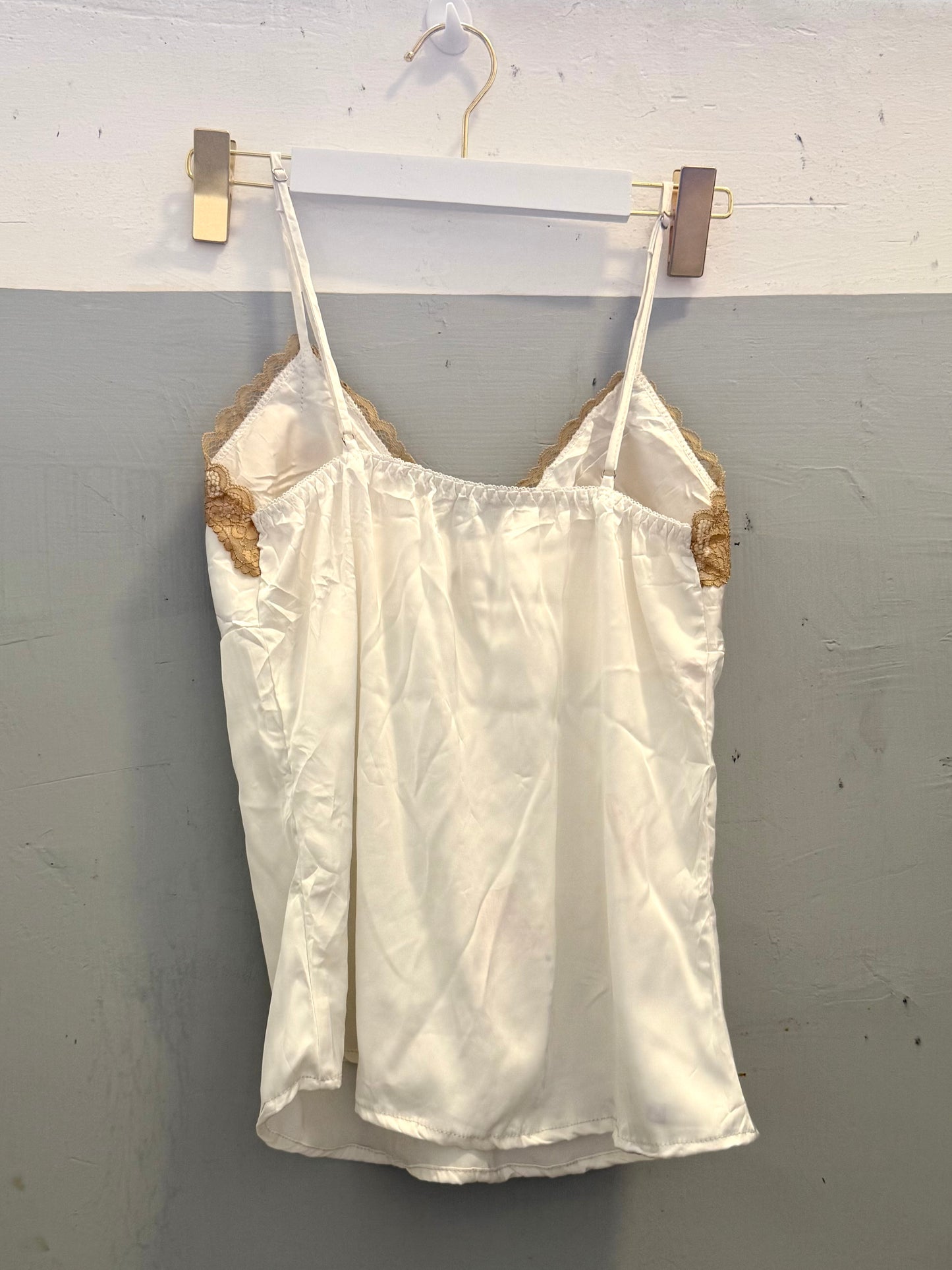 White And Gold Lace Cami Top