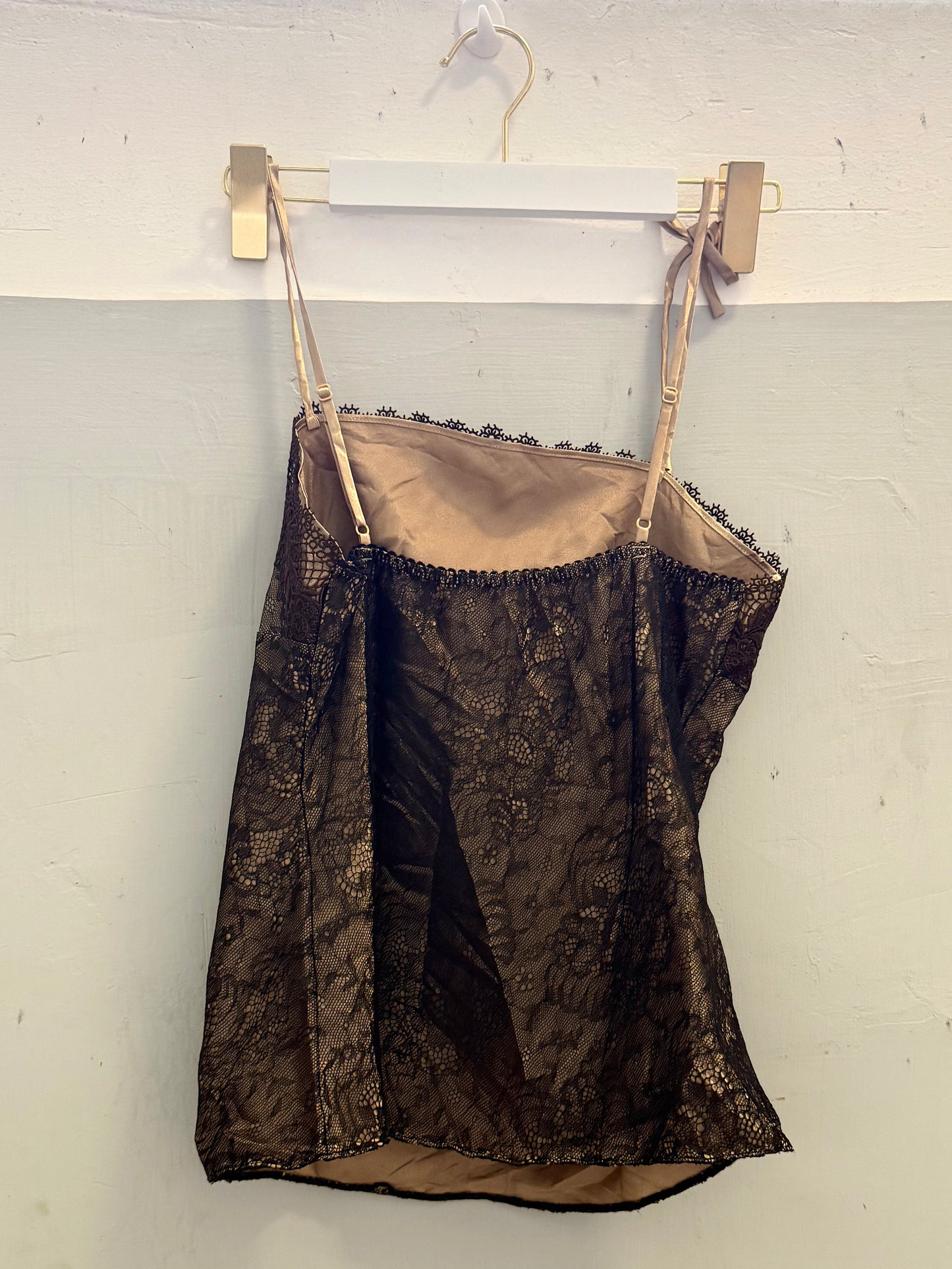 Black and Gold Lace Cami Top