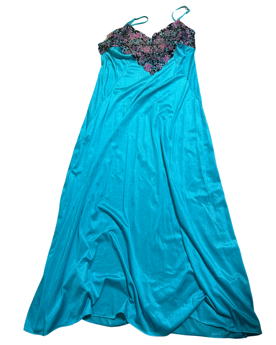 Blue Floral Detailed Dress