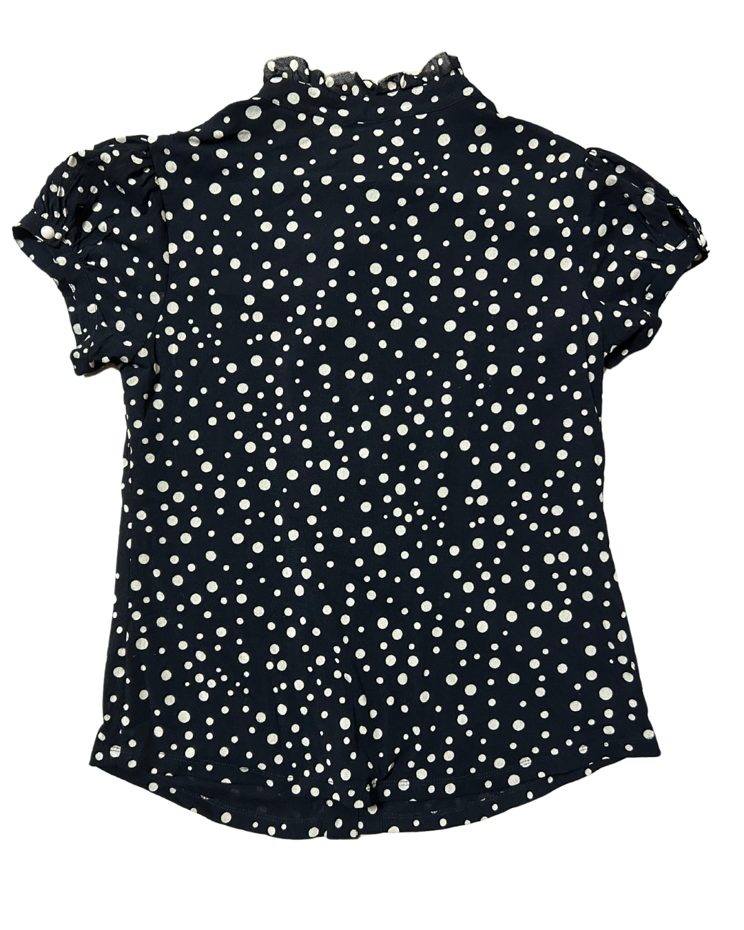 Black and White Polka Dot Short Sleeves Top