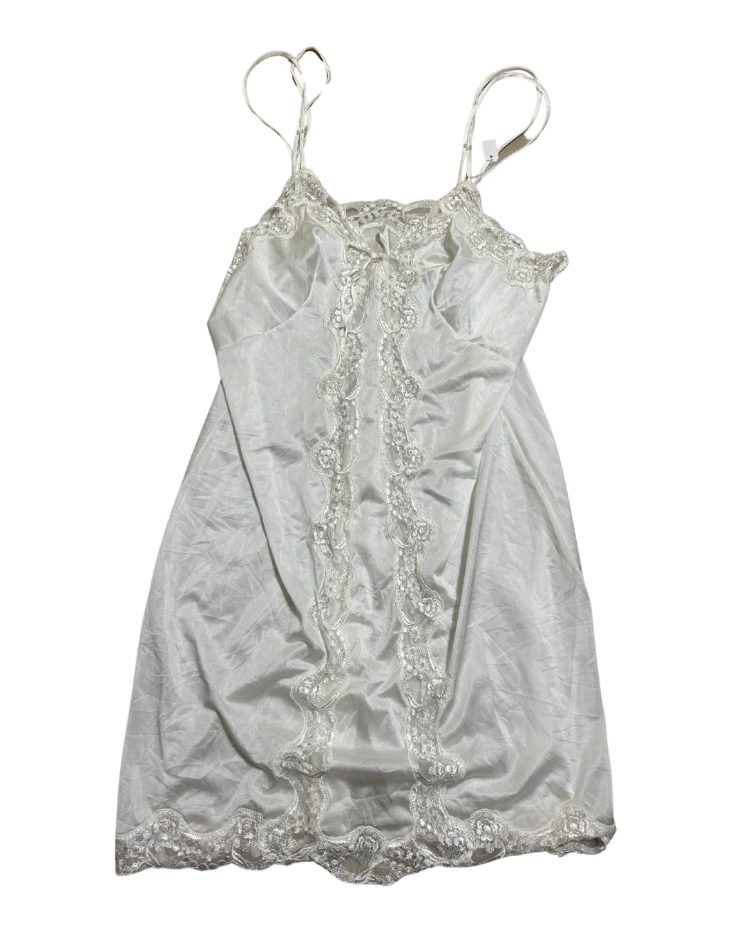 White Lace and Silk Dress