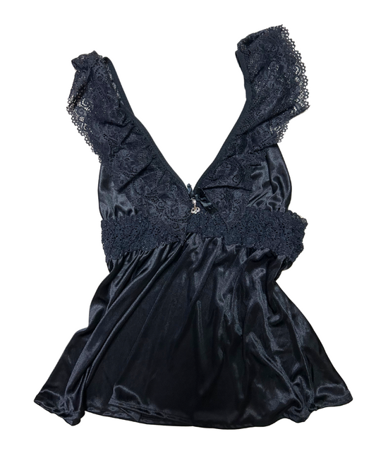 Black Ruffle Tank Top
