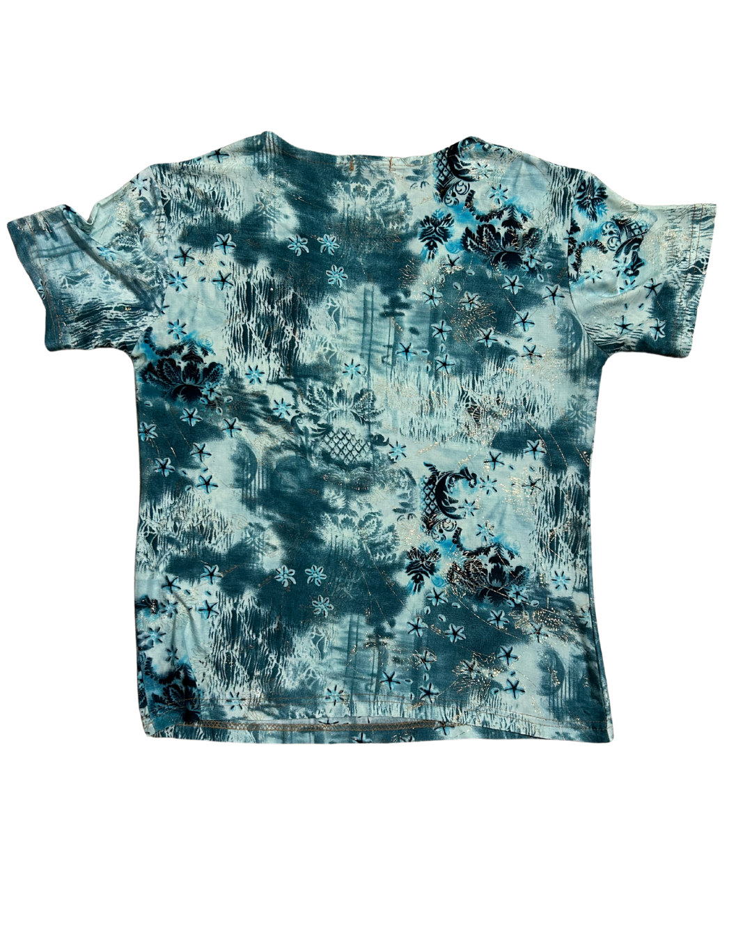 Blue Short Sleeves Top