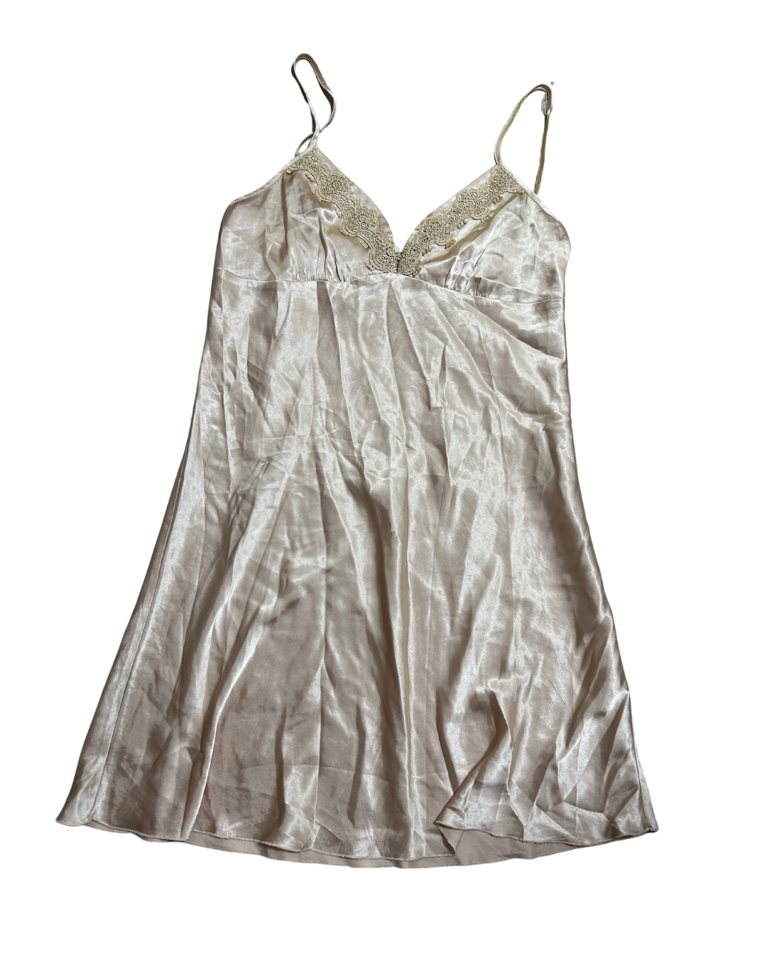 Beige Silk Lace Dress