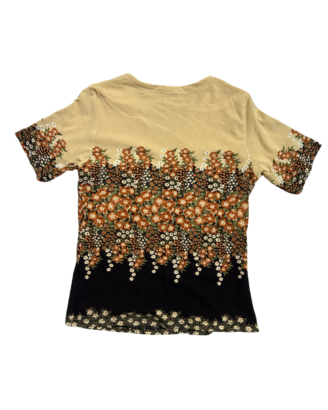 Orange and Brown Floral Top