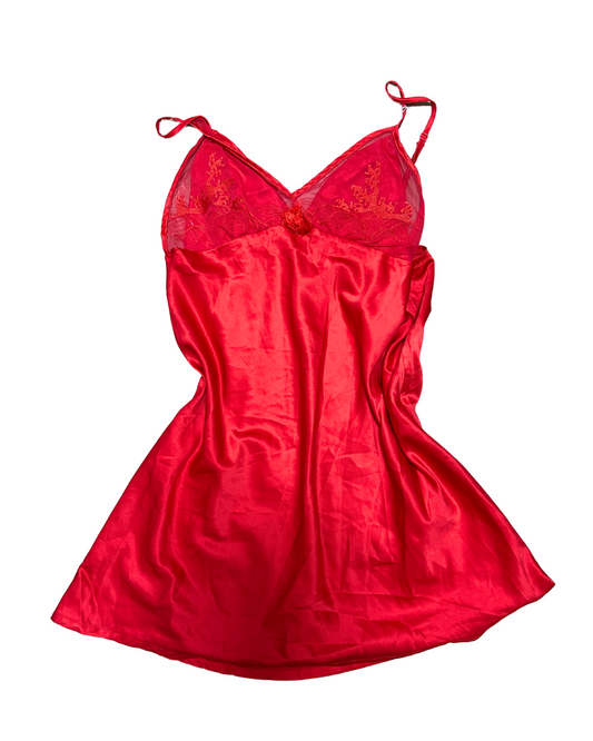 Red Chinese Detailed Cami Dress