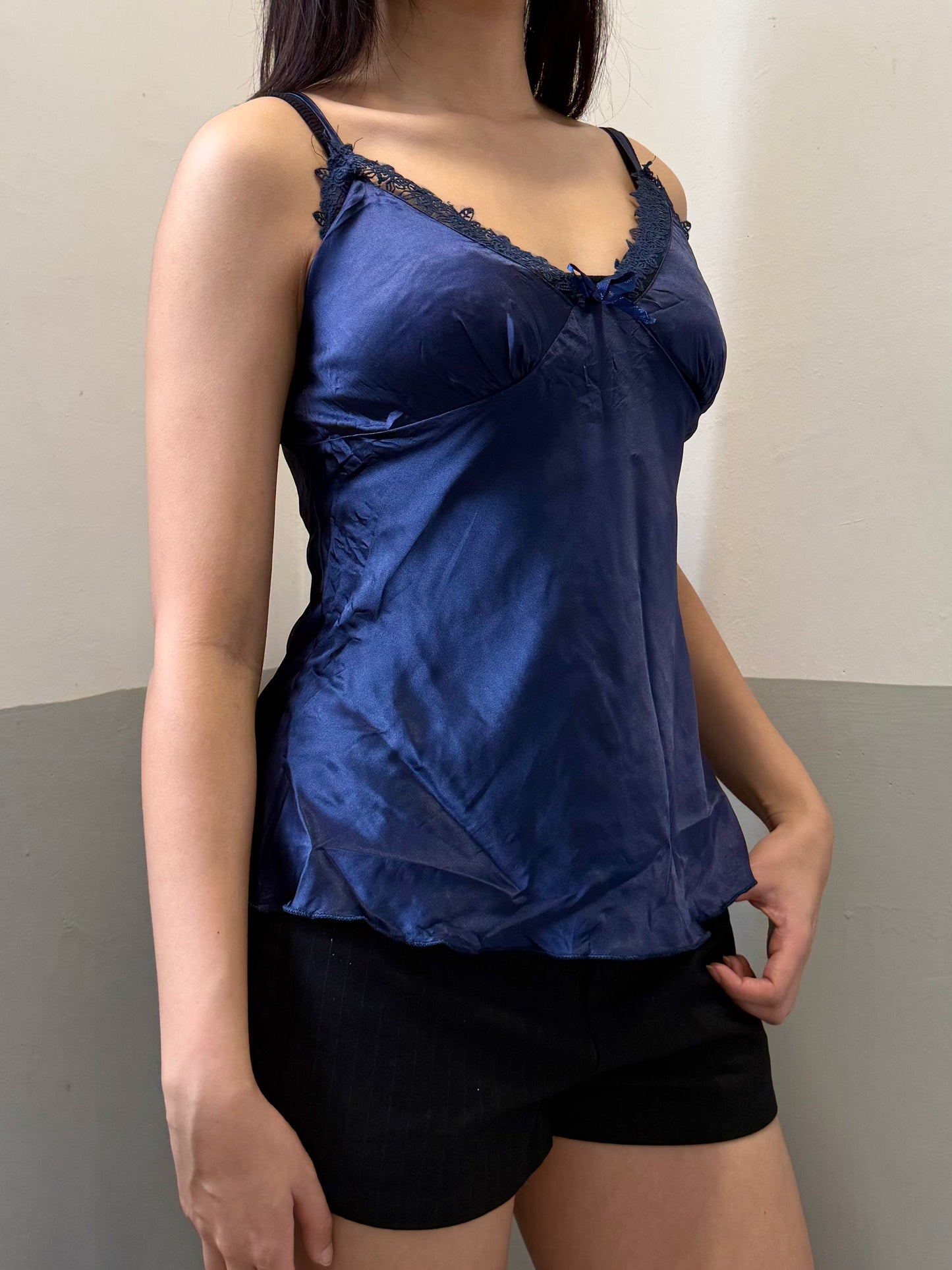 Dark Blue Lace Cami Top