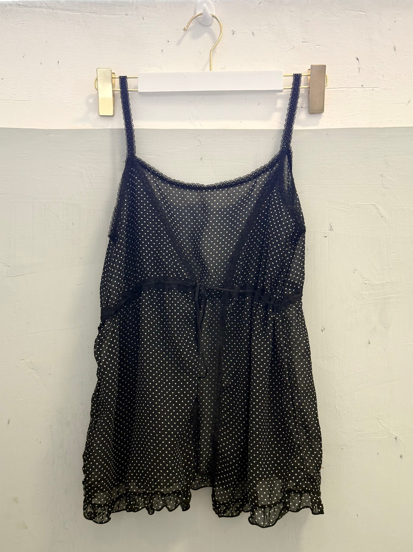 Black Polka Dot Layering Cami Top