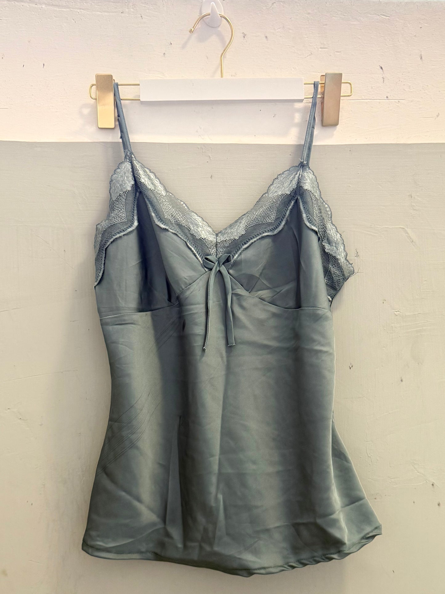 Light Blue Lace Ribbon Cami Top